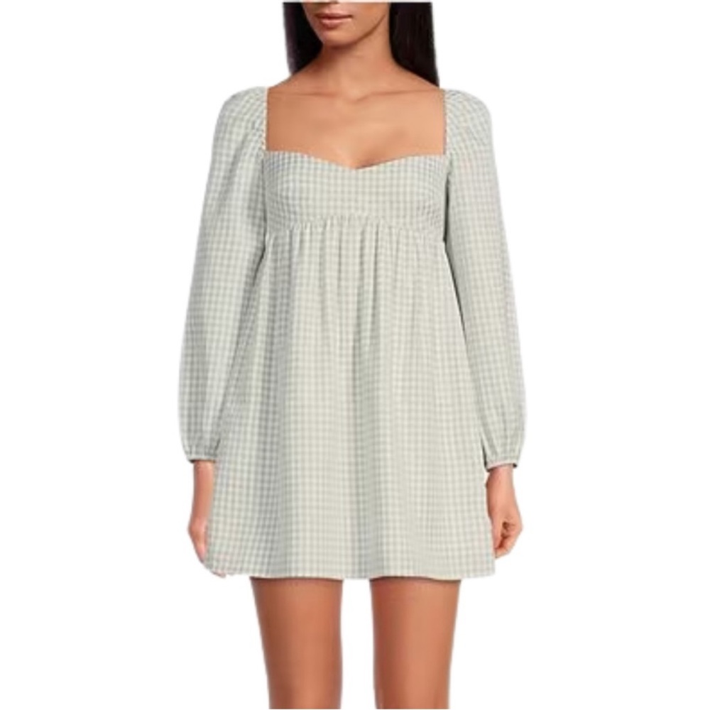 Gianni Bini Kennedy Gingham Babydoll Mini Dress